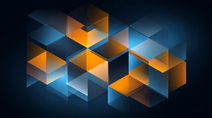 Glow technology blocks modern abstract background with luminous geometric shapes, digital innovation concept, futuristic data flow and network structure for creative technology and business themes