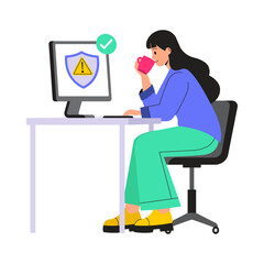 Cyber Security PNG image on Transparent Background.