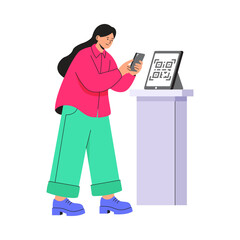 QR Login PNG image on Transparent Background.