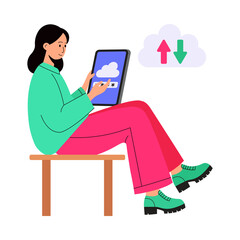 Cloud Data Login PNG image on Transparent Background.