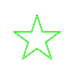 Obraz premium Vibrant Neon 5 Point Star Outline with Glowing Light Effect. PNG element 
