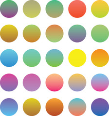 Collection of Colorful Round Gradient Spheres and Vibrant Circular Infographic Elements for Modern Web Design