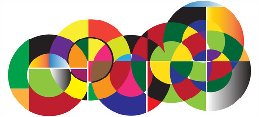 Obraz premium Colorful circle abstract background. Template for wallpaper, banner, presentation, background