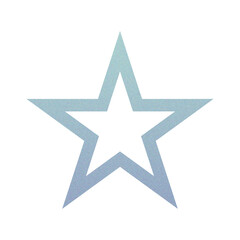 Obraz premium ​Abstract Grainy Gradient Star PNG. Single Five Pointed Star Icon with Retro Noise Texture. Trending Y2K Aesthetic Design Element for UI/Web Graphic