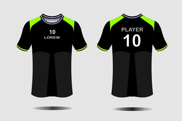 Customizable Black Sports Jersey with Neon Accents for Athletic Teams and Events