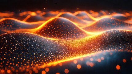 Abstract Data Waves - A Digital Landscape of Interconnected Points.