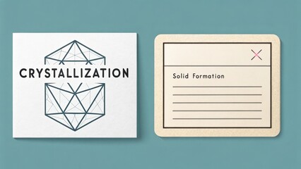 Crystallization Icon and Solid Formation Label