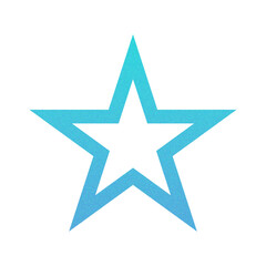 Obraz premium ​Abstract Grainy Gradient Star PNG. Single Five Pointed Star Icon with Retro Noise Texture. Trending Y2K Aesthetic Design Element for UI/Web Graphic