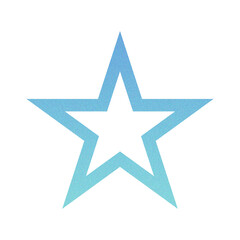 Obraz premium ​Abstract Grainy Gradient Star PNG. Single Five Pointed Star Icon with Retro Noise Texture. Trending Y2K Aesthetic Design Element for UI/Web Graphic
