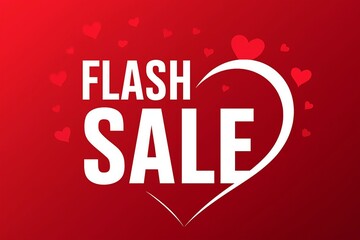 Flash sale promotion with heart shape design