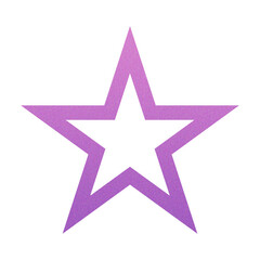 Obraz premium ​Abstract Grainy Gradient Star PNG. Single Five Pointed Star Icon with Retro Noise Texture. Trending Y2K Aesthetic Design Element for UI/Web Graphic