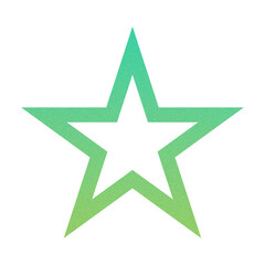 Obraz premium ​Abstract Grainy Gradient Star PNG. Single Five Pointed Star Icon with Retro Noise Texture. Trending Y2K Aesthetic Design Element for UI/Web Graphic
