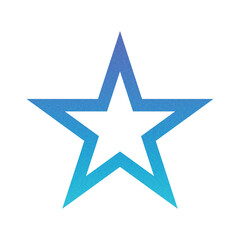 Obraz premium ​Abstract Grainy Gradient Star PNG. Single Five Pointed Star Icon with Retro Noise Texture. Trending Y2K Aesthetic Design Element for UI/Web Graphic
