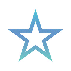 Obraz premium ​Abstract Grainy Gradient Star PNG. Single Five Pointed Star Icon with Retro Noise Texture. Trending Y2K Aesthetic Design Element for UI/Web Graphic