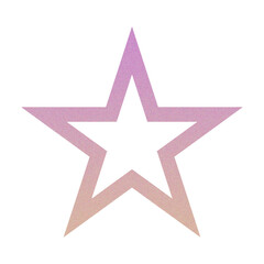 ​Abstract Grainy Gradient Star PNG. Single Five Pointed Star Icon with Retro Noise Texture. Trending Y2K Aesthetic Design Element for UI/Web Graphic