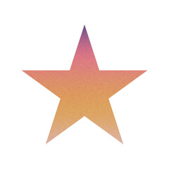 Fototapeta premium ​Abstract Grainy Gradient Star PNG. Single Five Pointed Star Icon with Retro Noise Texture. Trending Y2K Aesthetic Design Element for UI/Web Graphic 