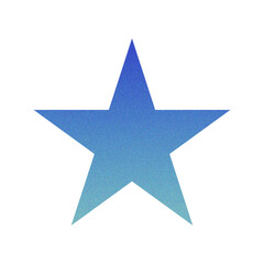 Obraz premium ​Abstract Grainy Gradient Star PNG. Single Five Pointed Star Icon with Retro Noise Texture. Trending Y2K Aesthetic Design Element for UI/Web Graphic 