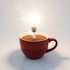 Light bulb in coffee cup
