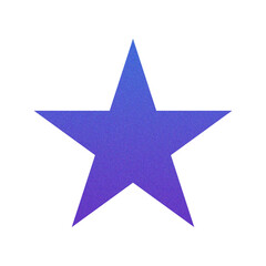 Obraz premium ​Abstract Grainy Gradient Star PNG. Single Five Pointed Star Icon with Retro Noise Texture. Trending Y2K Aesthetic Design Element for UI/Web Graphic 