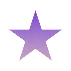 Fototapeta premium ​Abstract Grainy Gradient Star PNG. Single Five Pointed Star Icon with Retro Noise Texture. Trending Y2K Aesthetic Design Element for UI/Web Graphic 