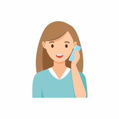 Young Woman Using Cellphone Mobile Communication Technology to Make a Call, Expressing Happiness