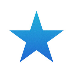 Obraz premium ​Abstract Grainy Gradient Star PNG. Single Five Pointed Star Icon with Retro Noise Texture. Trending Y2K Aesthetic Design Element for UI/Web Graphic 