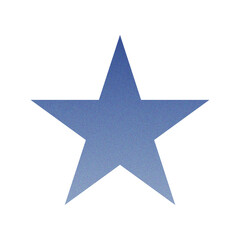Obraz premium ​Abstract Grainy Gradient Star PNG. Single Five Pointed Star Icon with Retro Noise Texture. Trending Y2K Aesthetic Design Element for UI/Web Graphic 