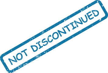 Distinct blue rubber stamp with a vintage grunge effect shows the phrase NOT DISCONTINUED clearly