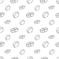 hand drawn bread seamless pattern background