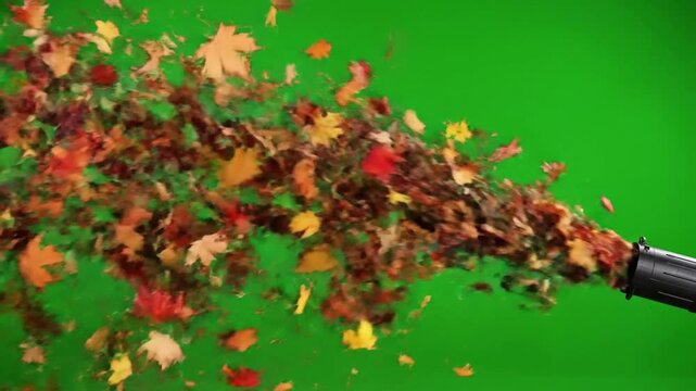 Leaves in Slow Motion Blown Away with leaf blower blowing leaves along effect videos Mission Cordless Power Tools style featuring