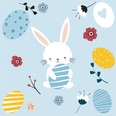 easter bunny and eggs