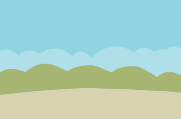 Obraz premium landscape with hills and clouds