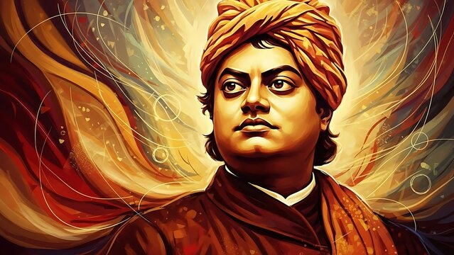 Swami Vivekananda Portrait with Turban.