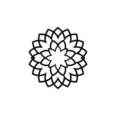 Lotus with circular petal configuration silhouette vector illustration