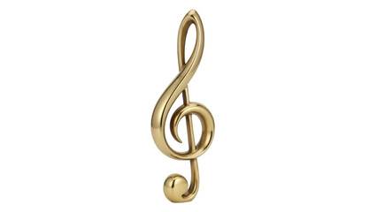 Obraz premium Isolated golden treble clef symbol on a neutral background, musical notation concept