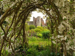 Castle Through a Floral Archway