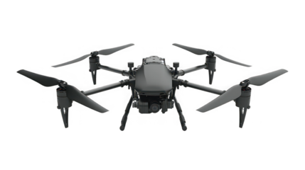 Professional Camera Drone Isolated on White Background