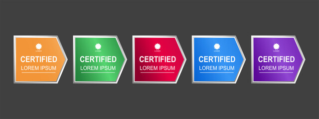 Set certificate badge minimalist template vector editable	
