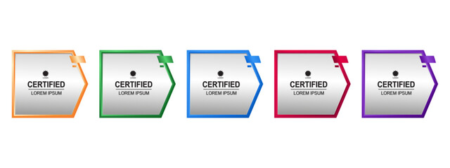 Set certificate badge minimalist template vector editable	
