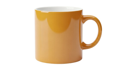 Isolated blank orange mug, perfect for personalized designs, promotions, or advertisements