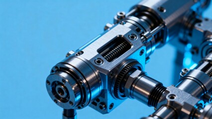 Closeup of a metallic mechanical device