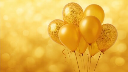 Golden Balloons with Glitter and Shine for Celebrations and Festivities