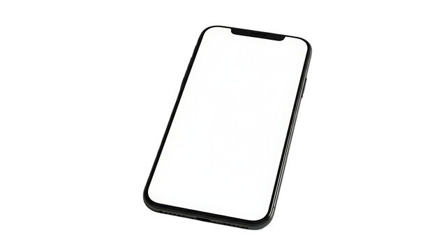 White iphone on isolated on transparent background