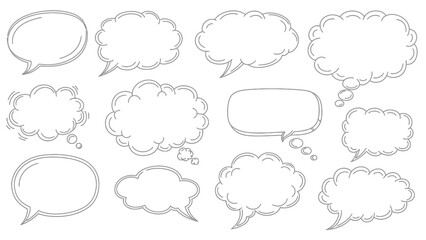 Collection of various speech bubbles