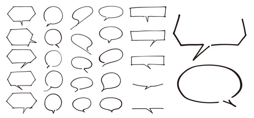 ペン手描き風ふきだし素材セット