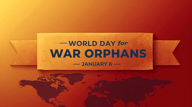 World day for war orphans banner design promoting peace compassion and child protection