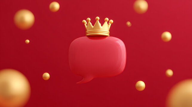 red dialog box with crown