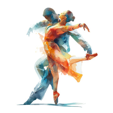 Choreographer, watercolor illustration vector, isolated on a white background.