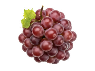 Isolated bunch of red grapes, healthy raw snack, fresh fruit cluster, organic harvest