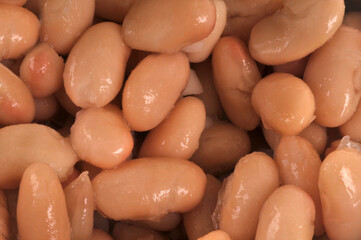 Gros plan sur des haricots blancs cuisin&eacute;s